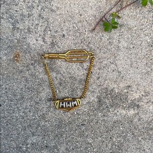 Gold Metal Tie Clip with HWM Letters